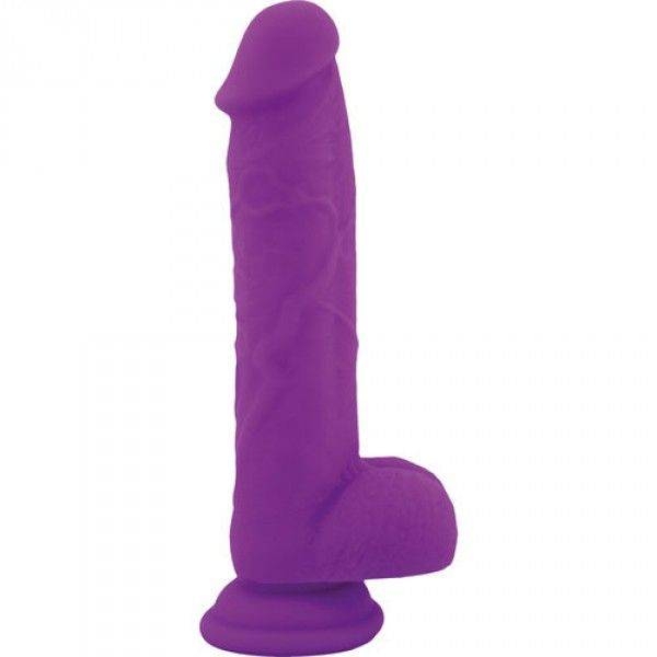 Silikonowe Dildo Real Safe Brush 21cm Fioletowy