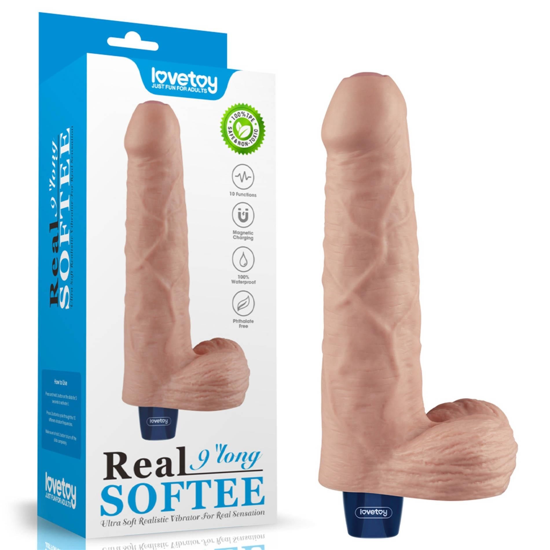 Dildo z Przyssawką Żelowy REAL Softee Rechargeable TPE Dildo(flesh) | 100% ORYGINAŁ