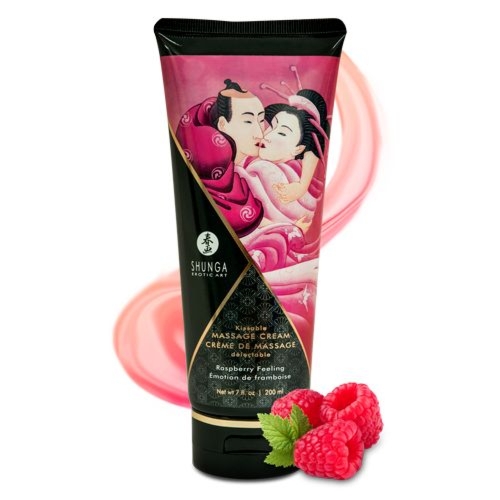 Jadalny Krem Do Masażu O Smaku Malinowym Kissable Massage Cream Raspberry Feeling 200 Ml Shunga | 100% ORYGINAŁ| DYSKRETNA PRZESYŁKA