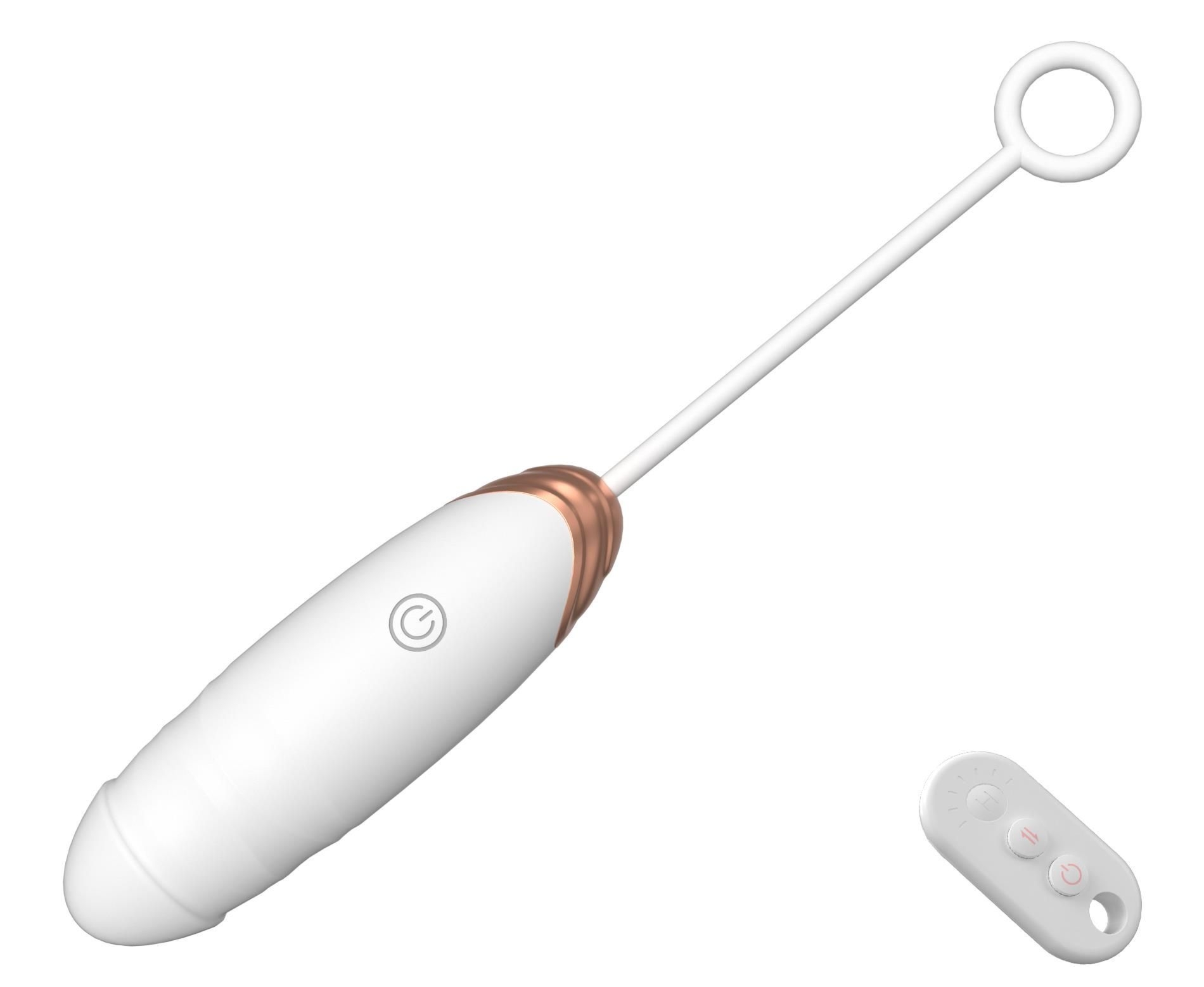 Wibrujące Jajko Miłości USB Wibracje Pchanie i Pilot Białe