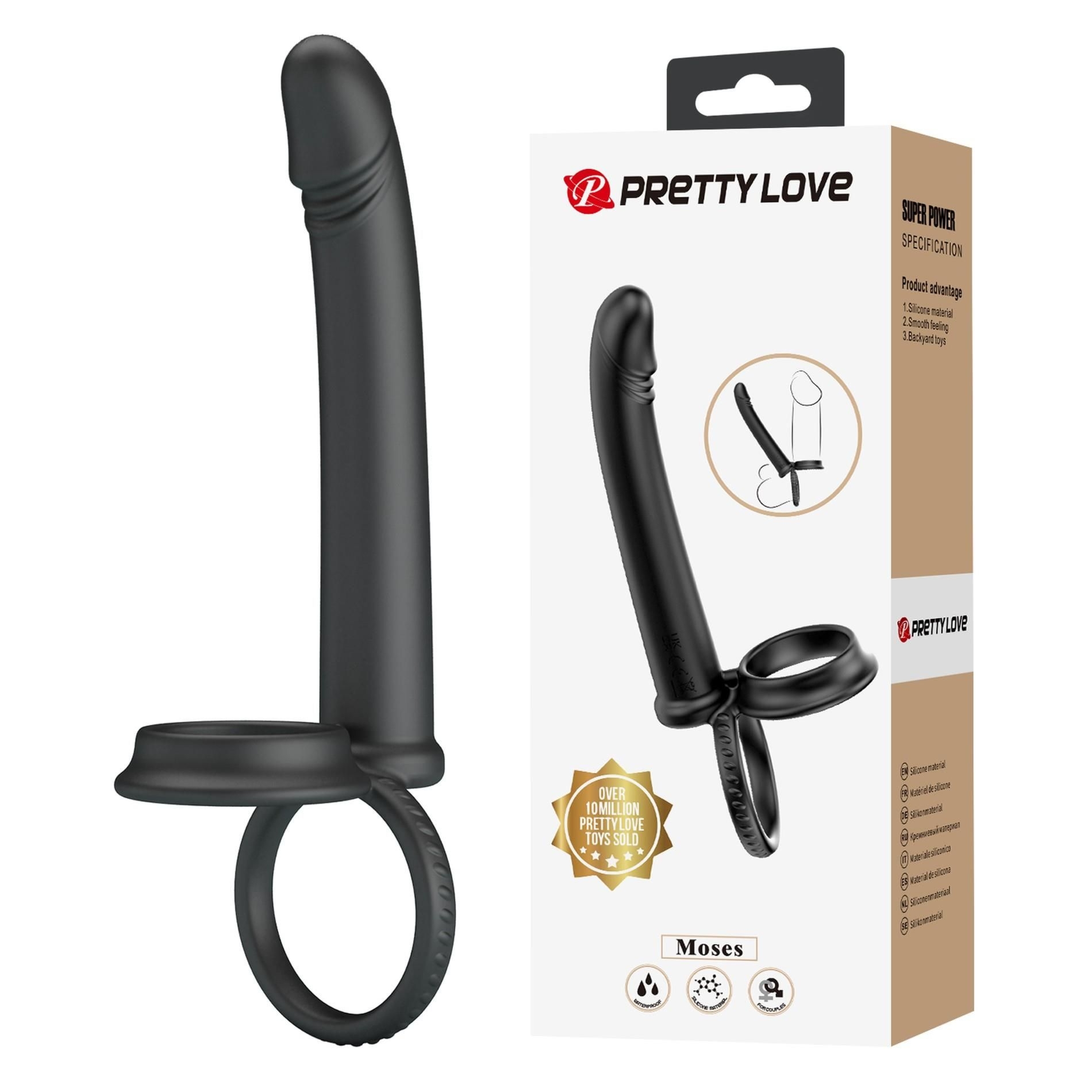 Pasek Strap-on Silikonowy Moses Pretty Love Wodoodporny | 100% ORYGINAŁ