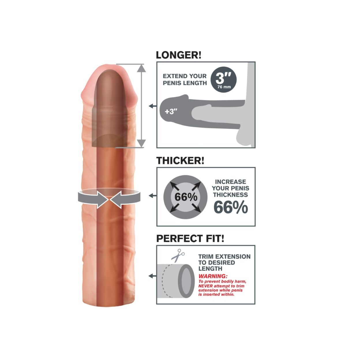 Nakładka Na Penisa Fantasy X-Tensions Mega 3