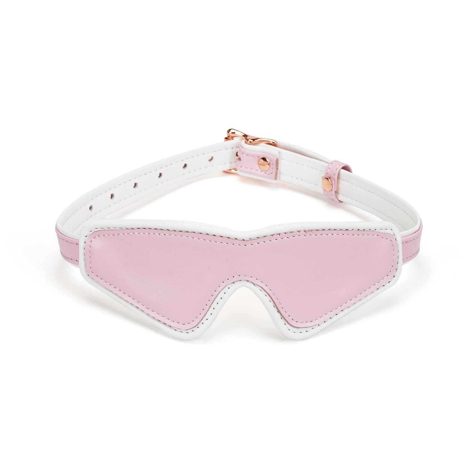 Maska White & Pink Fairygoat Leather Blindfold Liebe Seele