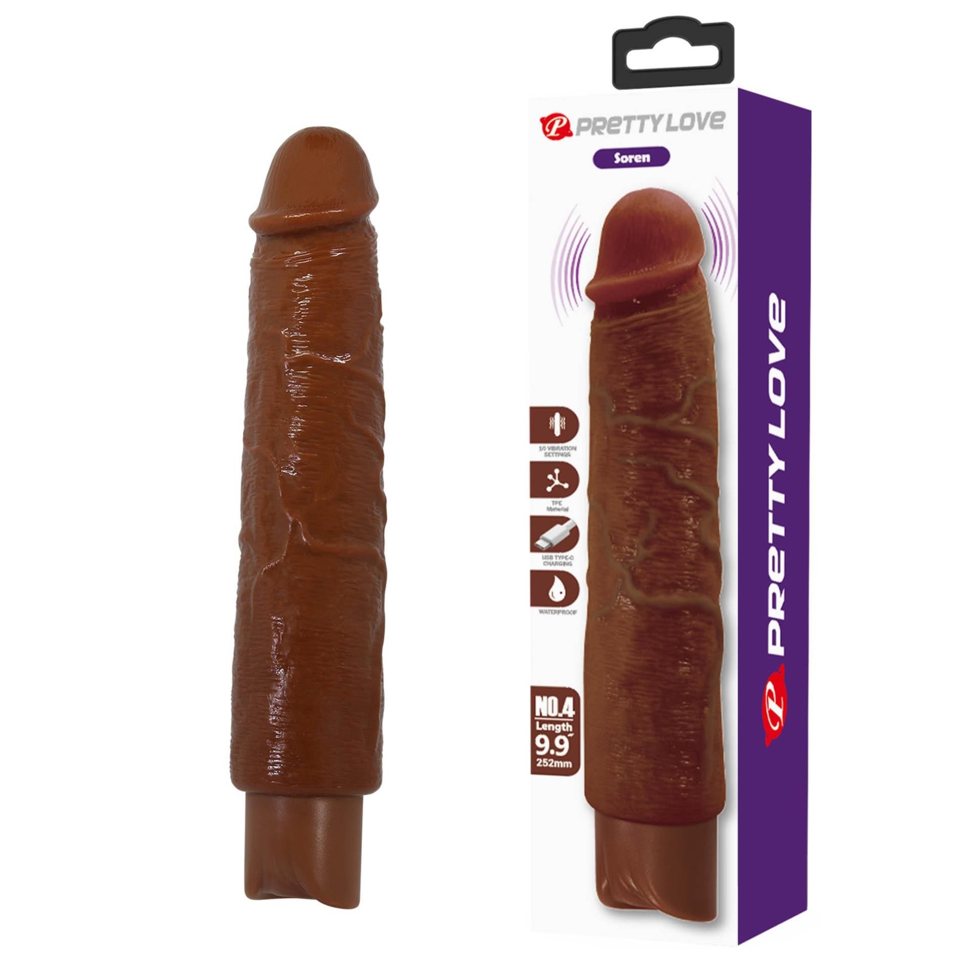 Wibrator Soren Realistic Vibrating Dildo (brown Edition) Pretty Love | 100% ORYGINAŁ