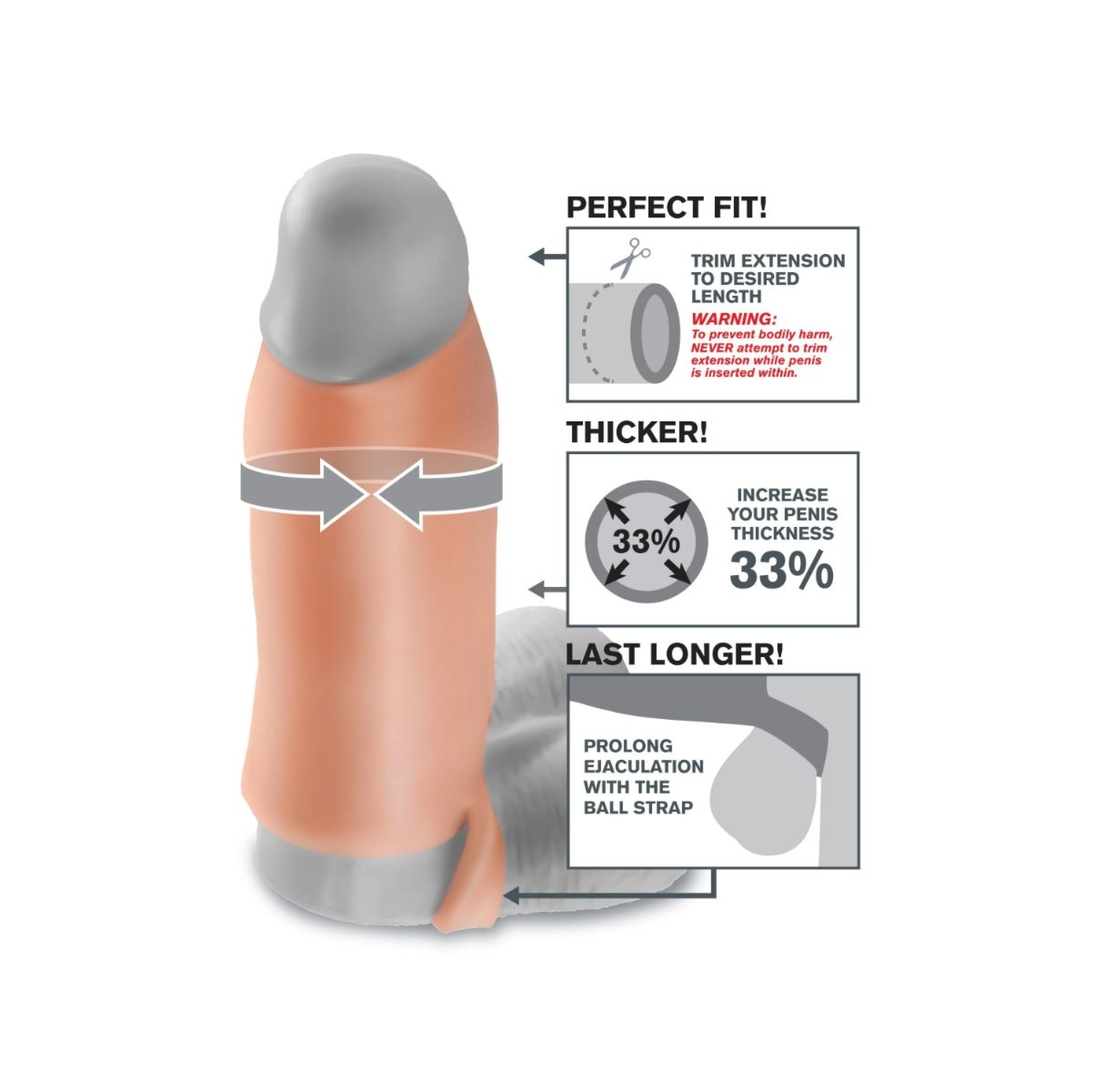 Nakładka Na Penisa Fantasy X-Tensions Real Feel Enhancer Xl Pipedream | 100% ORYGINAŁ