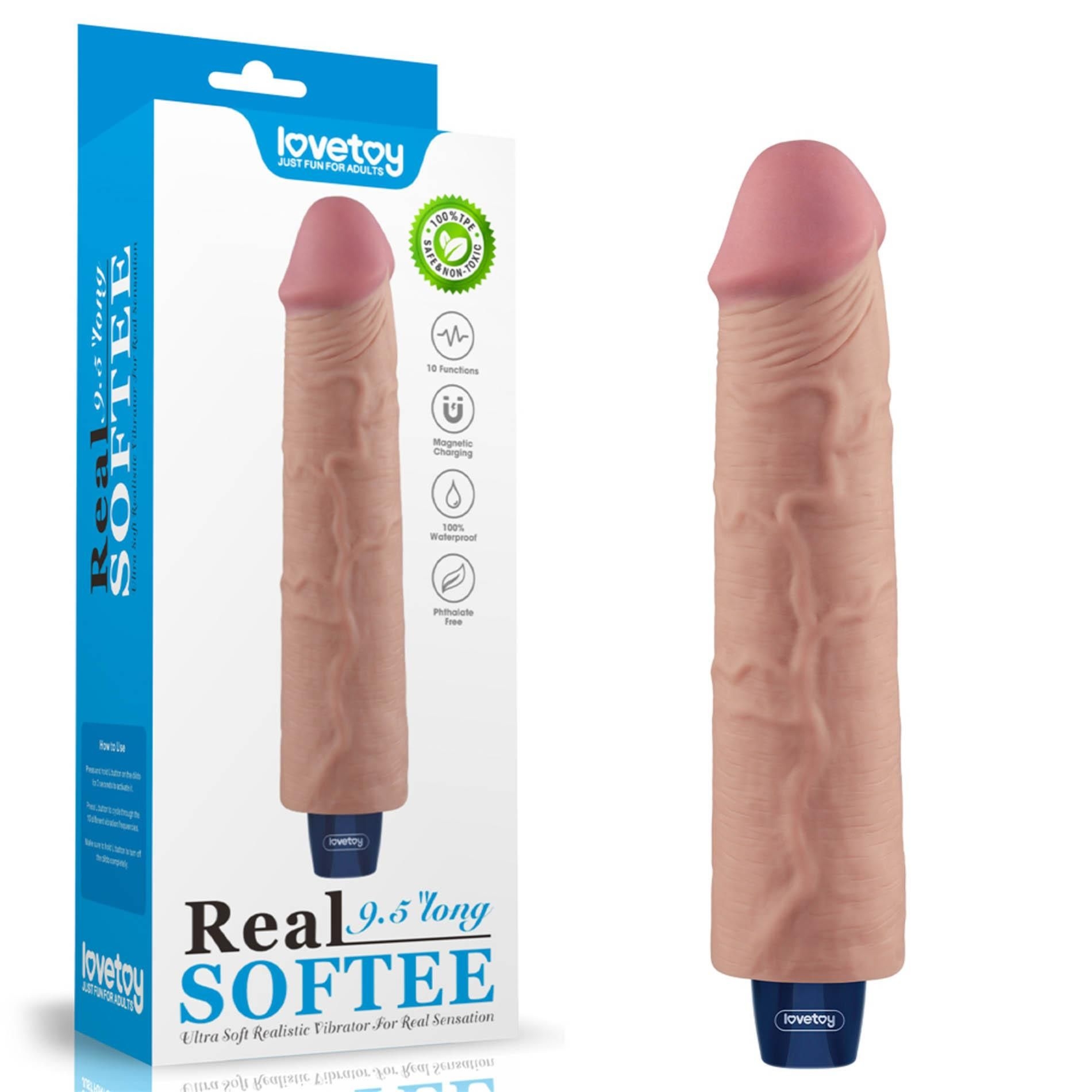 Dildo z Przyssawką Żelowy REAL Softee Rechargeable TPE Dildo(flesh) | 100% ORYGINAŁ