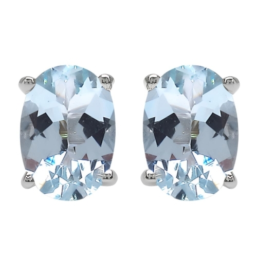 TARA 8 Srebrne kolczyki z blue topaz owal 2ct.