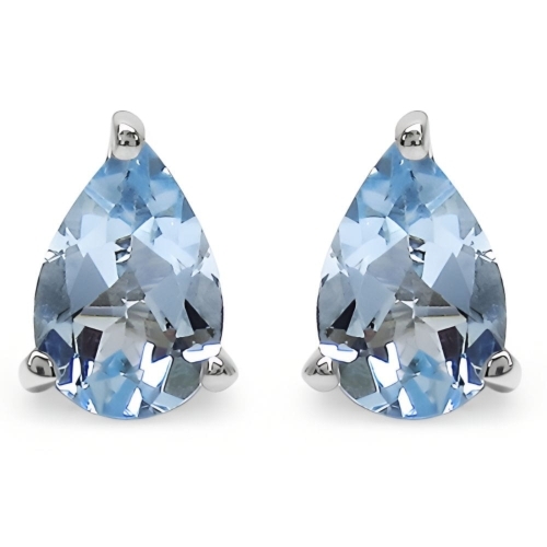 TERI 7 srebrne kolczyki blue topaz łezka 1,6 ct.