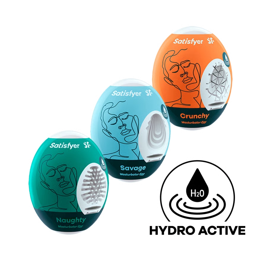 Zestaw masturbatorów Satisfyer Masturbator Egg Naughty, Savage, Crunch 3 szt.
