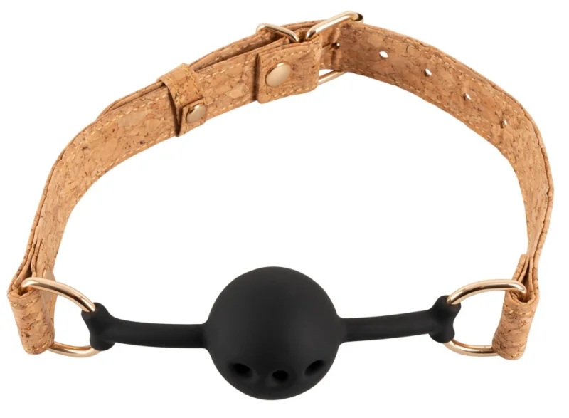 Silikonowy knebel z korkowym paskiem Vegan Fetish Ball Gag