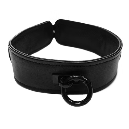 Skórzana obroża Rouge Plain Collar Black with Black