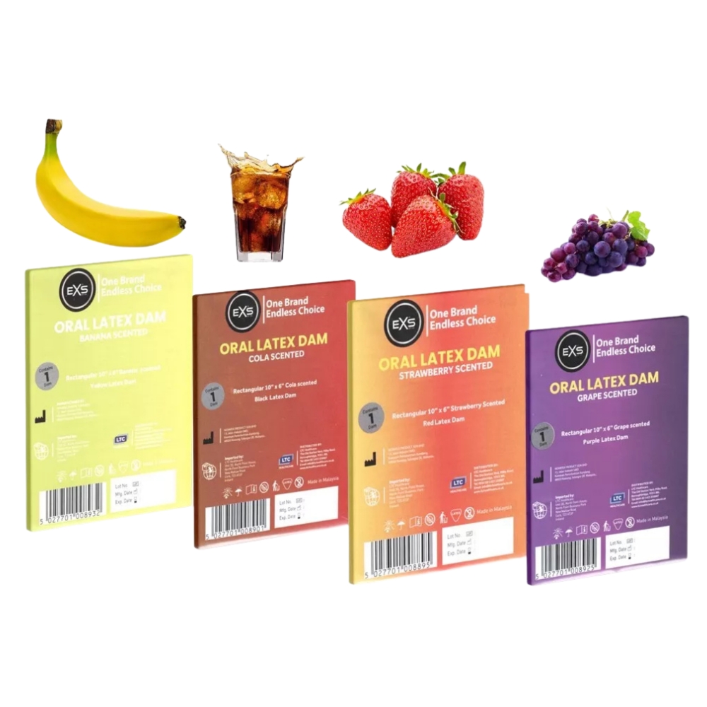 Maski oralne lateksowe smakowe EXS Scented Oral Latex Dam 4 sztuki