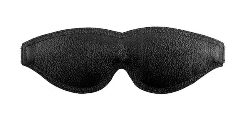 Maska na oczy Rouge Leather Large Padded Blindfold Black with Black