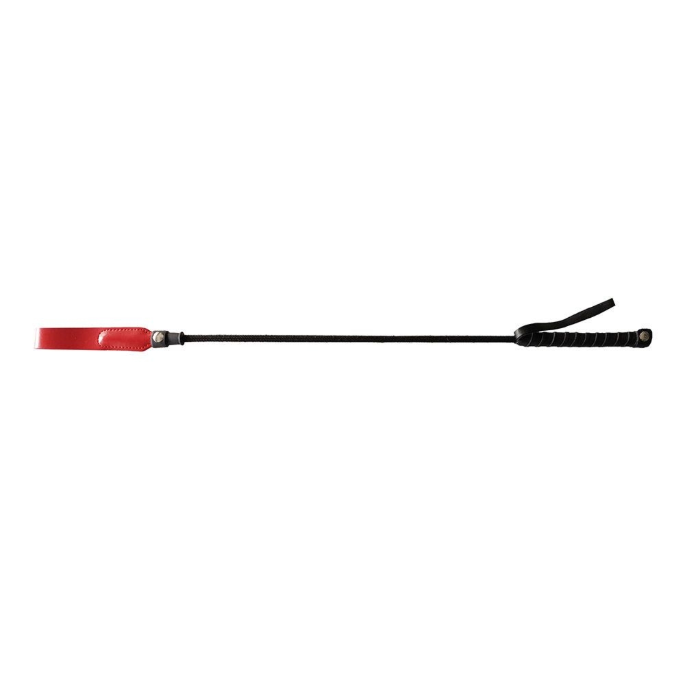 Szpicruta Rouge Leather Long Riding Crop Slim Tip Red