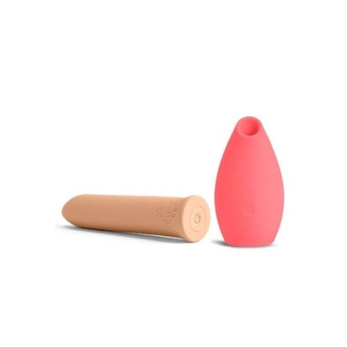 Wibrator pocisk + bezdotykowy masażer łechtaczki S Pleasures Lovers Kit Coral & Peach