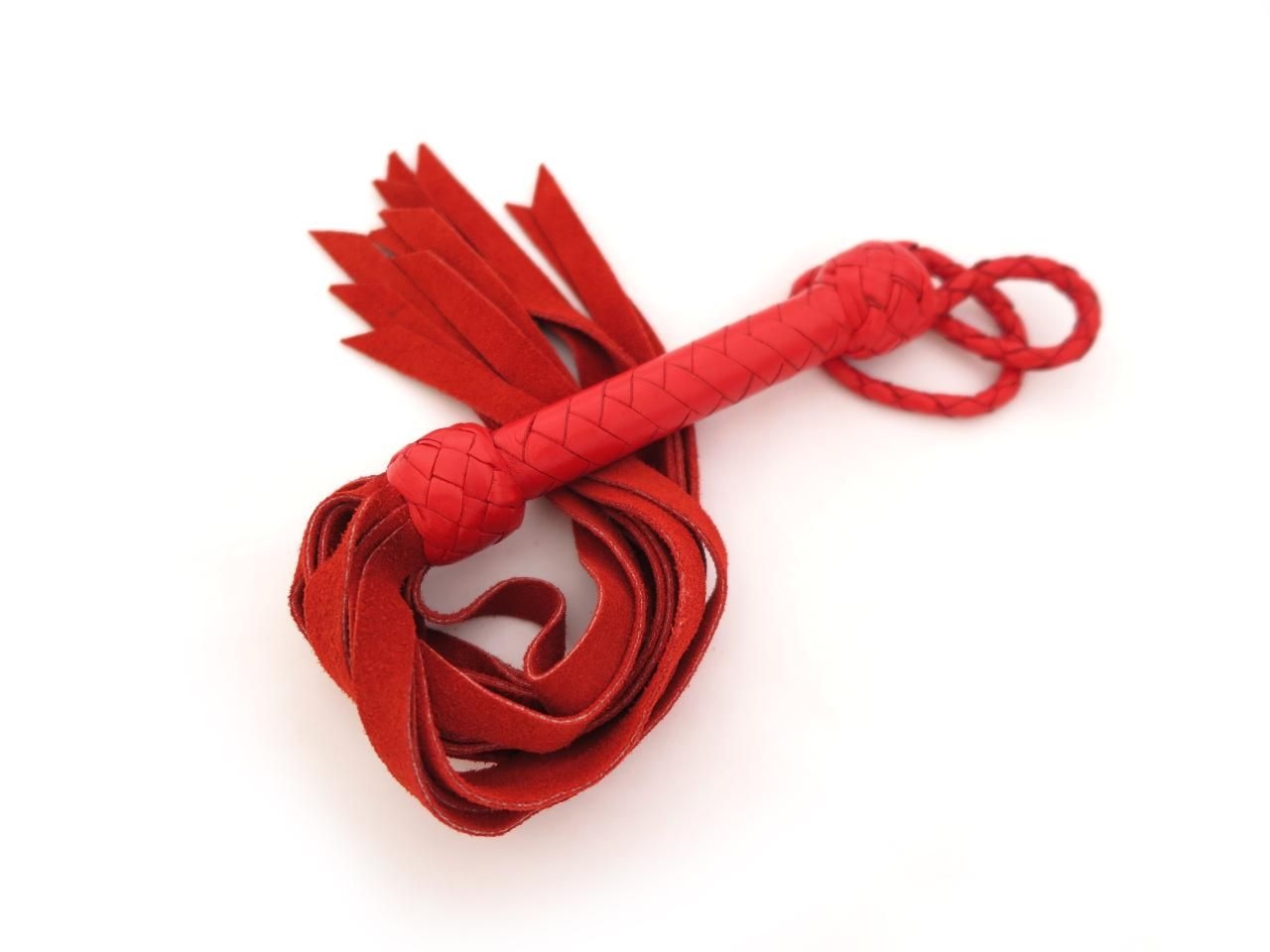 Skórzany Flogger Lovely Thinkings Mini Red Flogger with Suede Tails