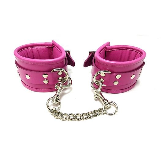 Skórzane kajdanki na ręce Rouge Padded Wrist Cuffs Pink