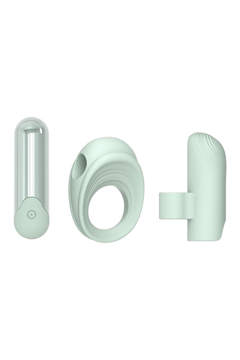 Wibrujący pierścień na penisa + wibrator pocisk Dreamtoys Glam 3-In-1 Play Kit