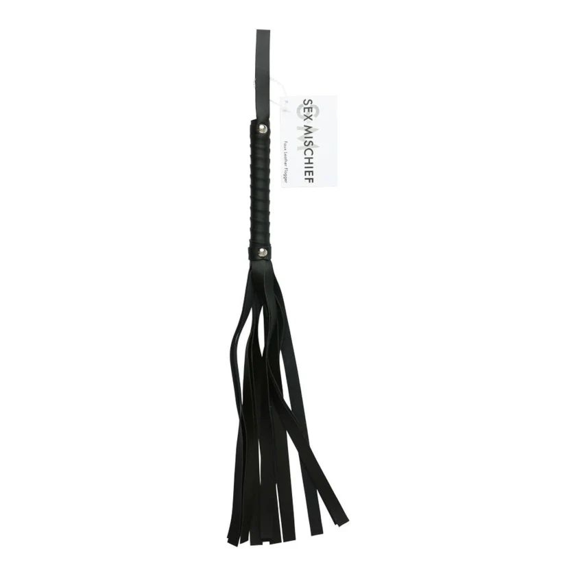 Flogger Sportsheets - Sex & Mischief Black Faux Leather