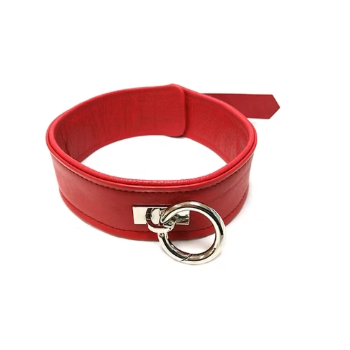 Skórzana obroża Rouge Plain Collar Red