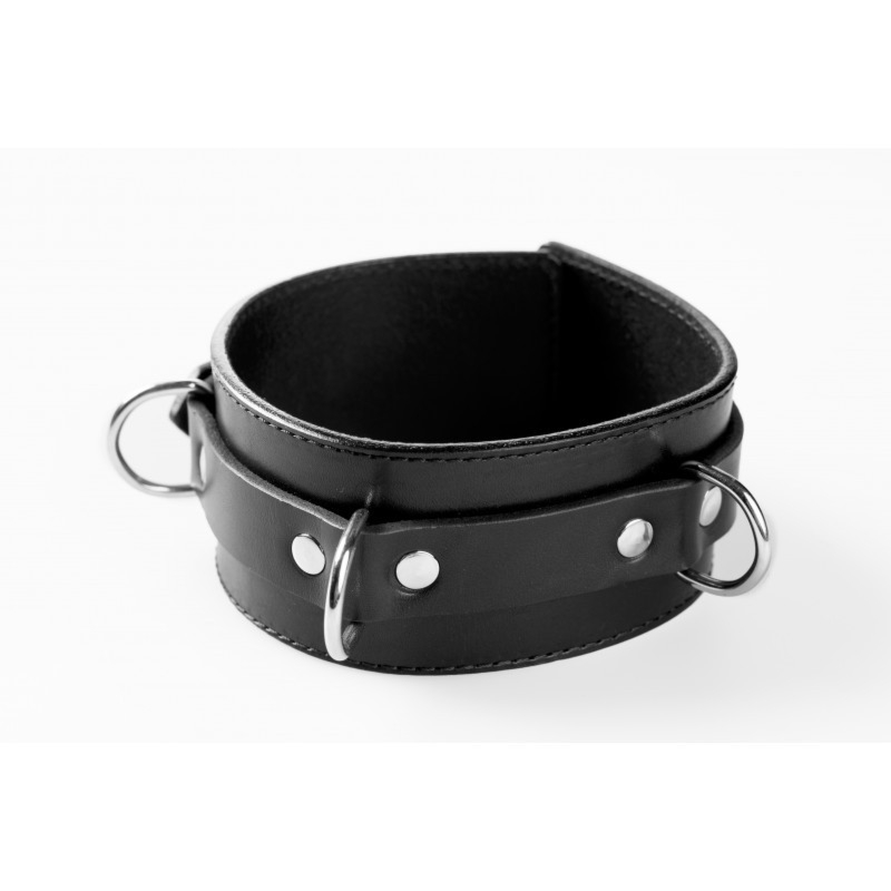 Skórzana szeroka obroża 