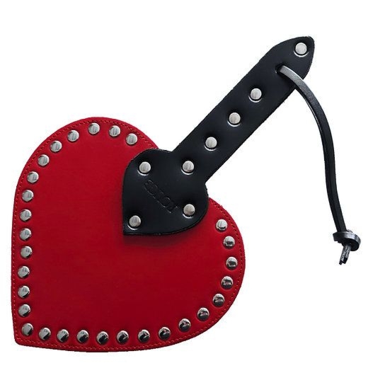 Skórzana packa serce Rouge Heart Paddle Red