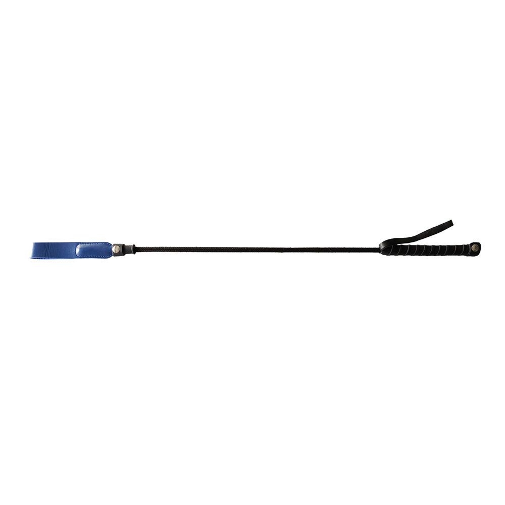 Szpicruta Rouge Leather Long Riding Crop Slim Tip Blue