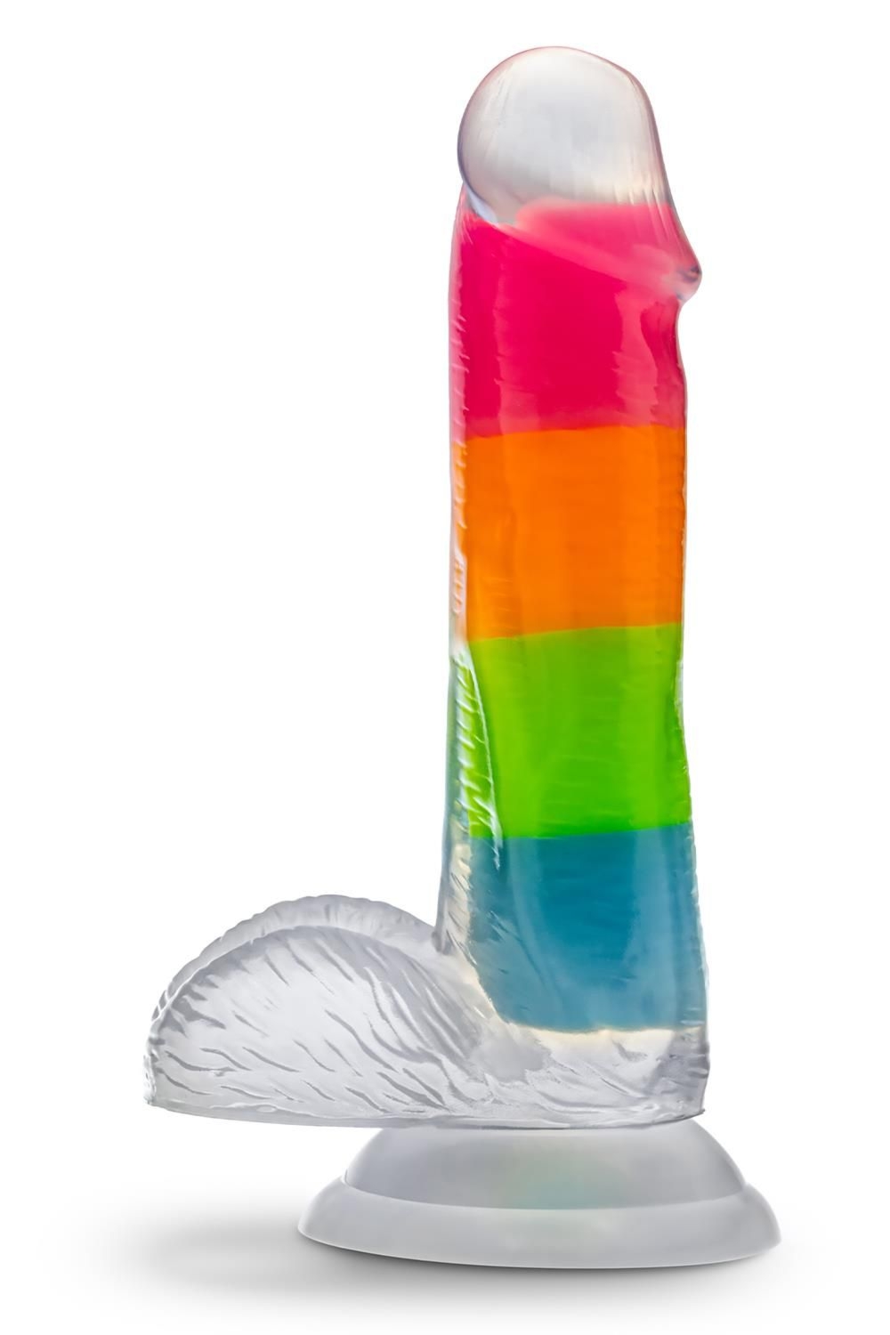 Dildo świecące w ciemności Blush Neo Elite Rainbow Rave 6.5