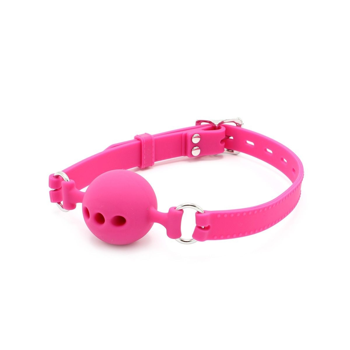 Silikonowy knebel Kiotos Ball Gag with Holes Pink