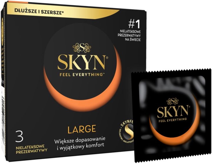 Duże prezerwatywy nielateksowe Skyn Large (3 szt.)