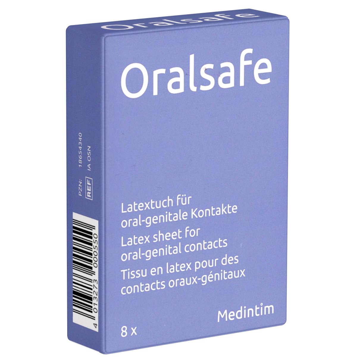 Maski oralne lateksowe neutralne Medintim Oral Safe Dams 8 sztuk