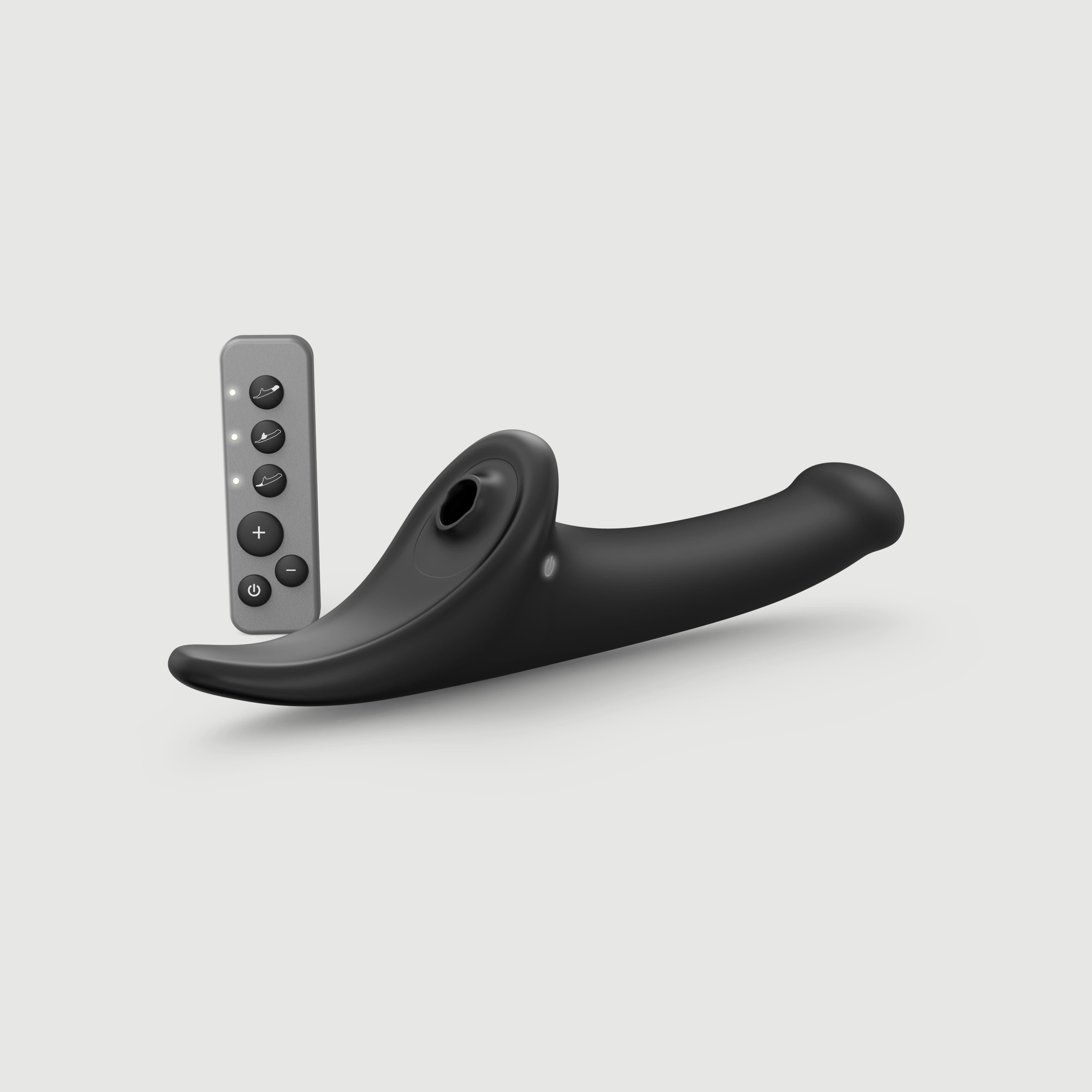 Wibrujące dildo do strap-ona z bazą stymulują strap-on-me Multi Orgasm Black M