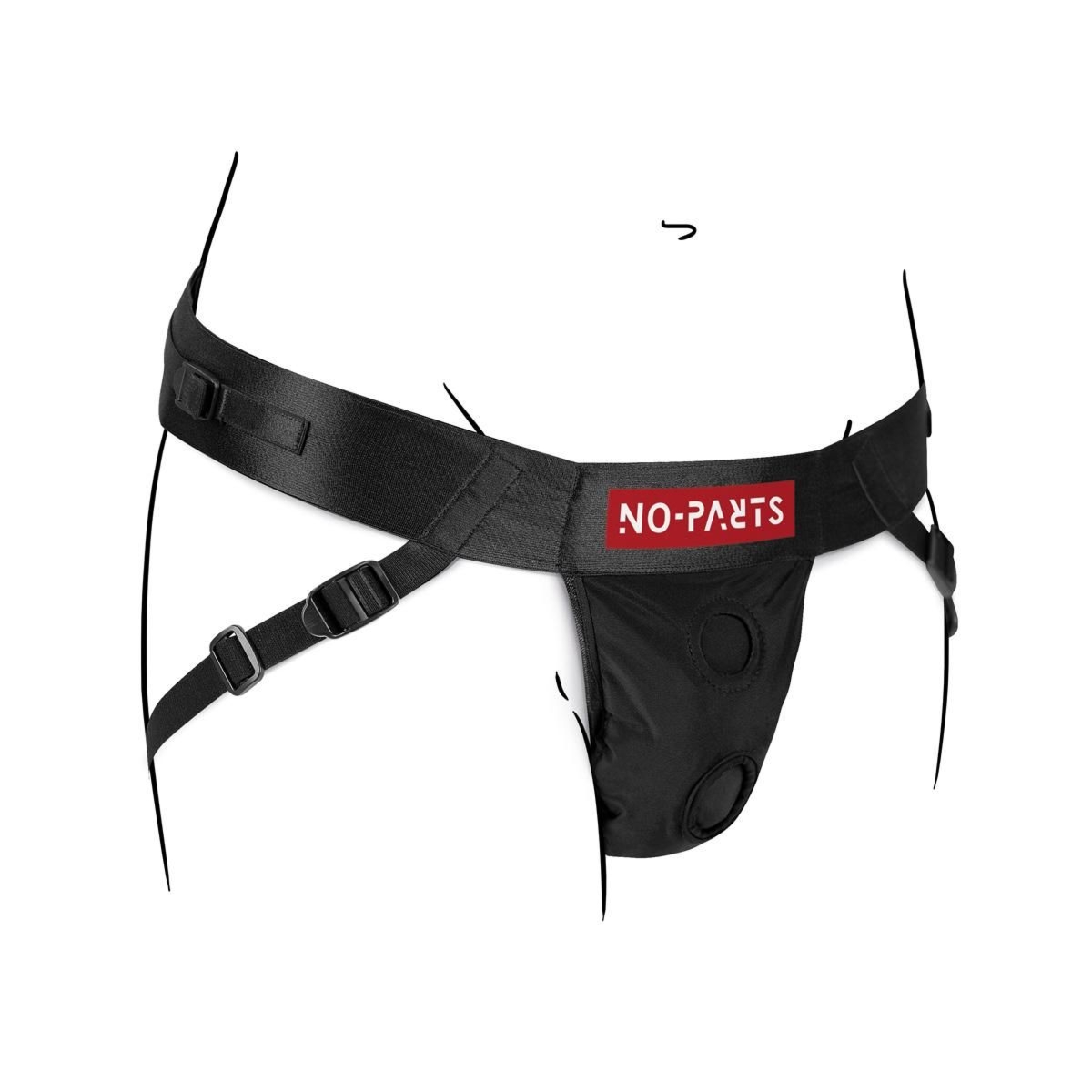 Uprząż strap-on na 2 dilda z podwójnym o-ringiem dilda No-Parts Taylor