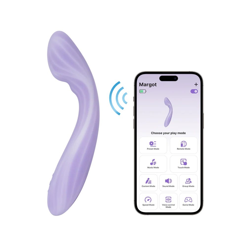 Wibrator punktu G zdalnie sterowany i podgrzewany Svakom Margot Liliac Swirl