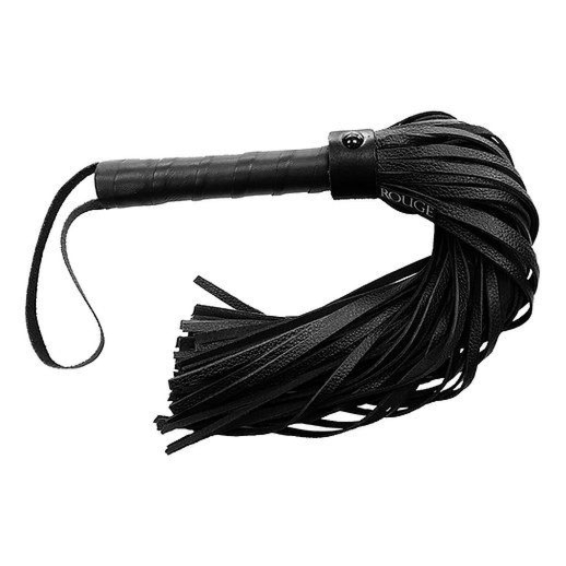 Skórzany Flogger Rouge Leather Handle Leather Flogger Black with Black