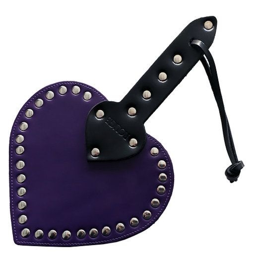 Skórzana packa serce Rouge Heart Paddle Purple
