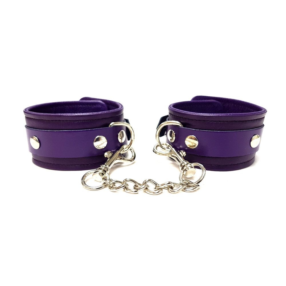Skórzane kajdanki na ręce Rouge Leather Wrist Cuffs Purple