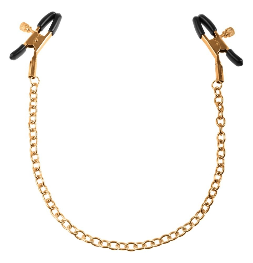 Zaciski na sutki złoty łańcuszek Fetish Fantasy Gold Nipple Clamps