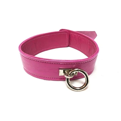 Skórzana obroża Rouge Plain Collar Pink