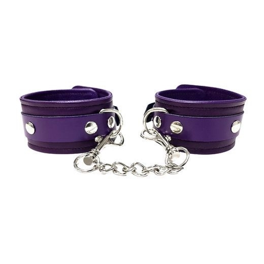 Skórzane kajdanki na nogi Rouge Ankle Cuffs Purple
