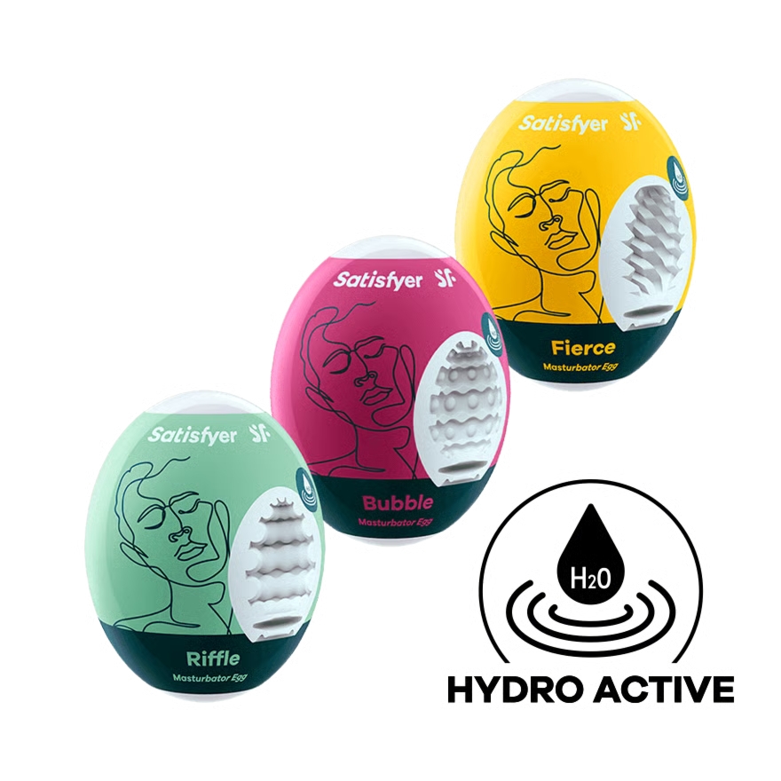 Zestaw masturbatorów Satisfyer Masturbator Egg Riffle, Bubble, Fierce 3 szt.