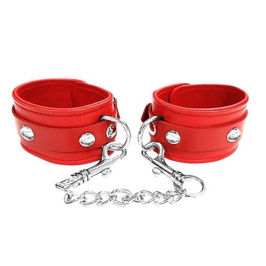 Skórzane kajdanki na nogi Rouge Ankle Cuffs Red