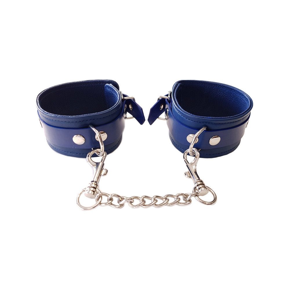 Skórzane kajdanki na ręce Rouge Leather Wrist Cuffs Blue