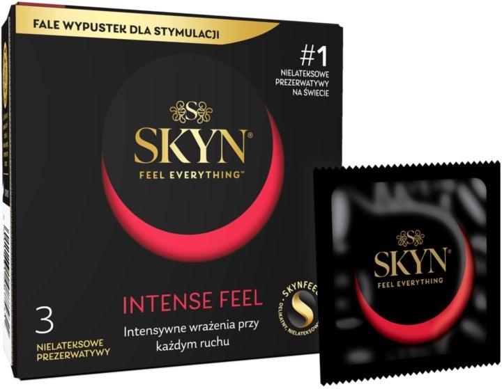 Prezerwatywy nielateksowe z wypustkami Skyn Intense Feel (3 szt.)