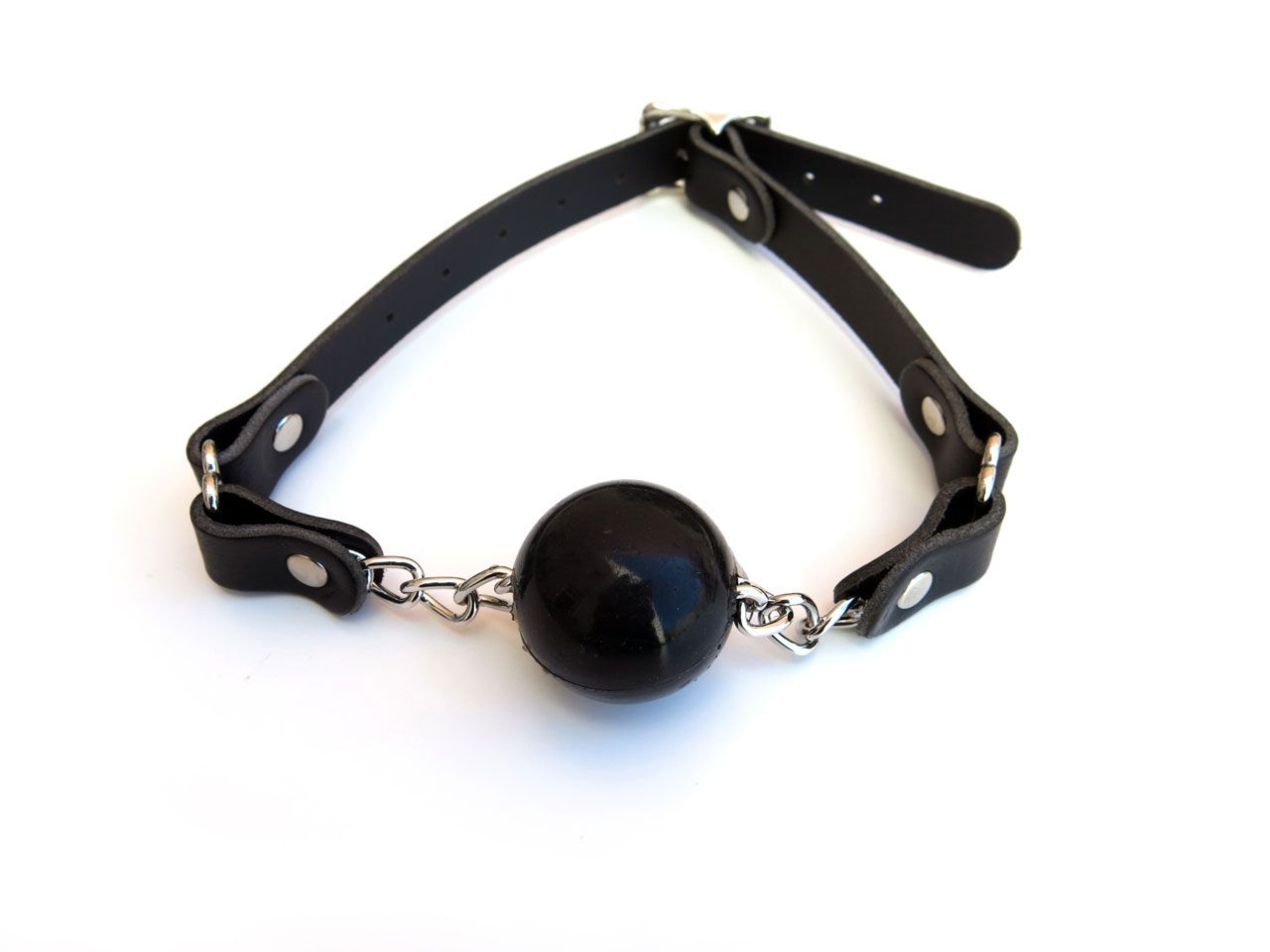 Knebel Lovely Thinkings Buckled Black Ball Gag in Leather