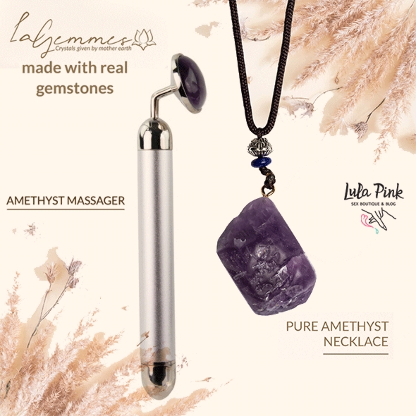 Wibrator i naszyjnik La Gemmes Lay-on Vibrator & Necklace Amethyst