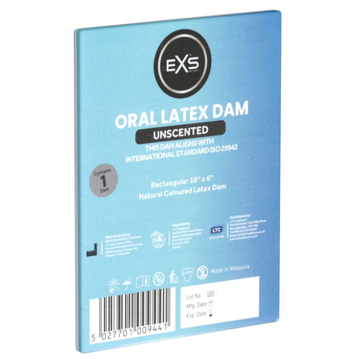 Maski oralne lateksowe neutralne EXS Oral Dams Unscented