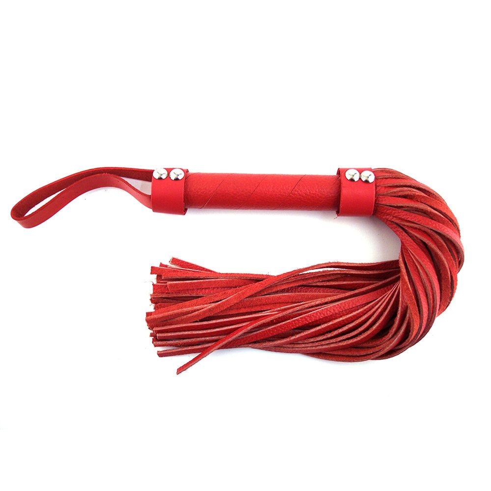 Skórzany flogger Rouge Short Leather Flogger Red