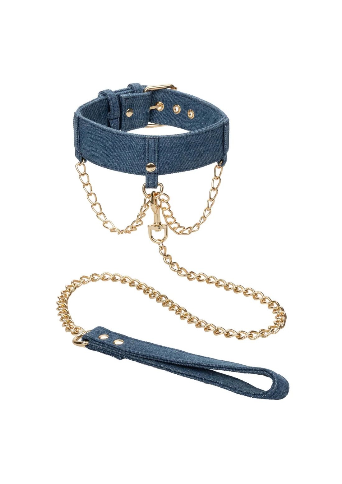 Obroża ze smyczą Calexotics Ride Em Denim Collar + Leash