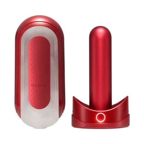 Masturbator z bazą grzewczą Tenga Flip Zero Red Warmer Package